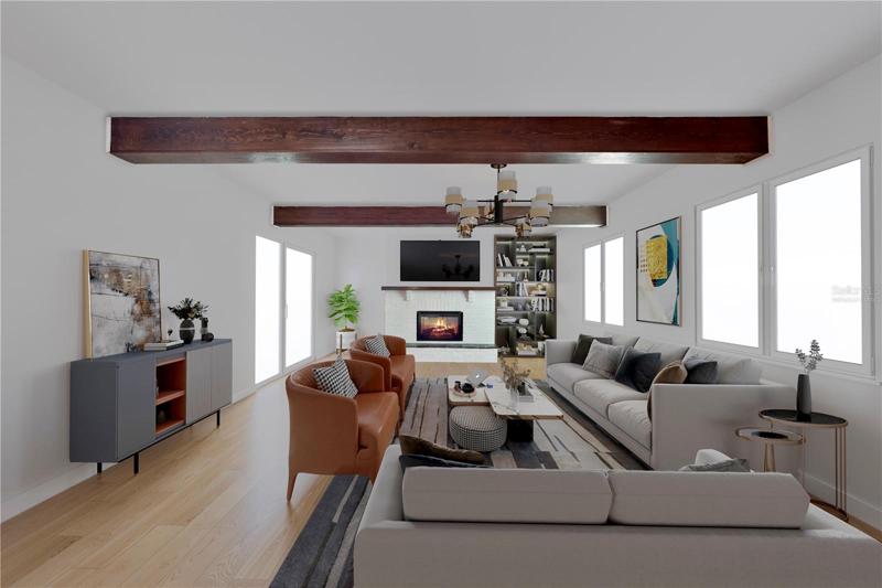Virtually staged-showing ideas for family room