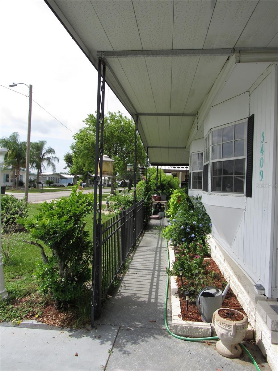 Covered front walkway.