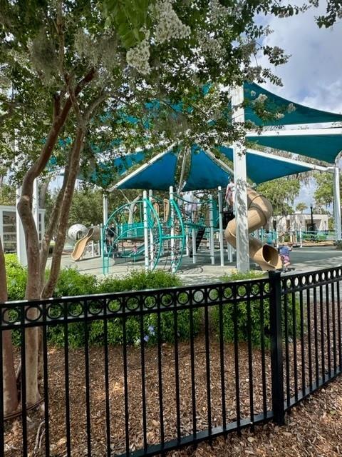 Playground for kids, outdoor workout area, splash pad too...all just a block away!
