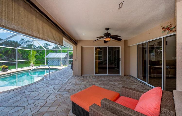 lots of covered area, pocket sliders, plus wonderful screened pool