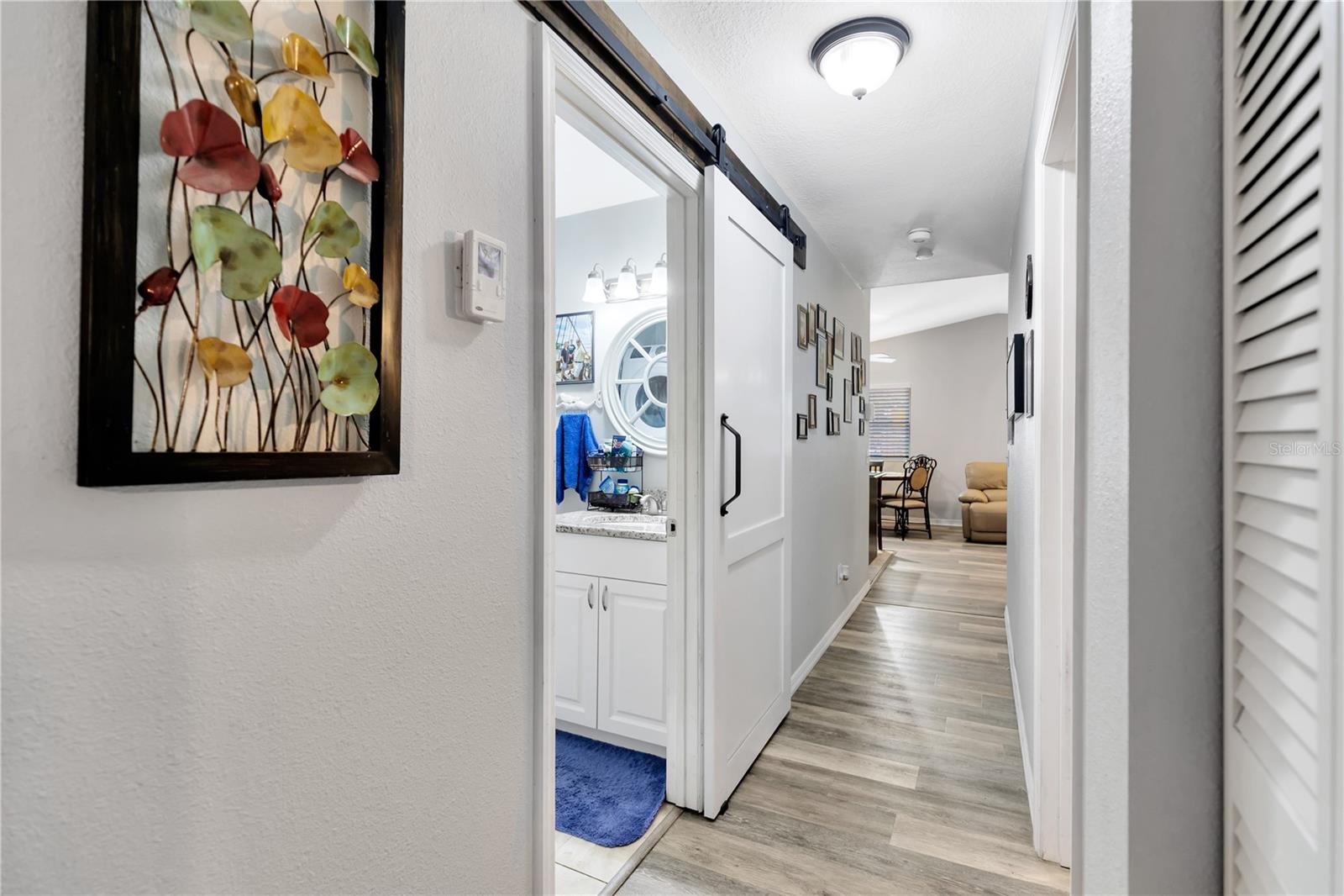 2nd bathroom with barn door