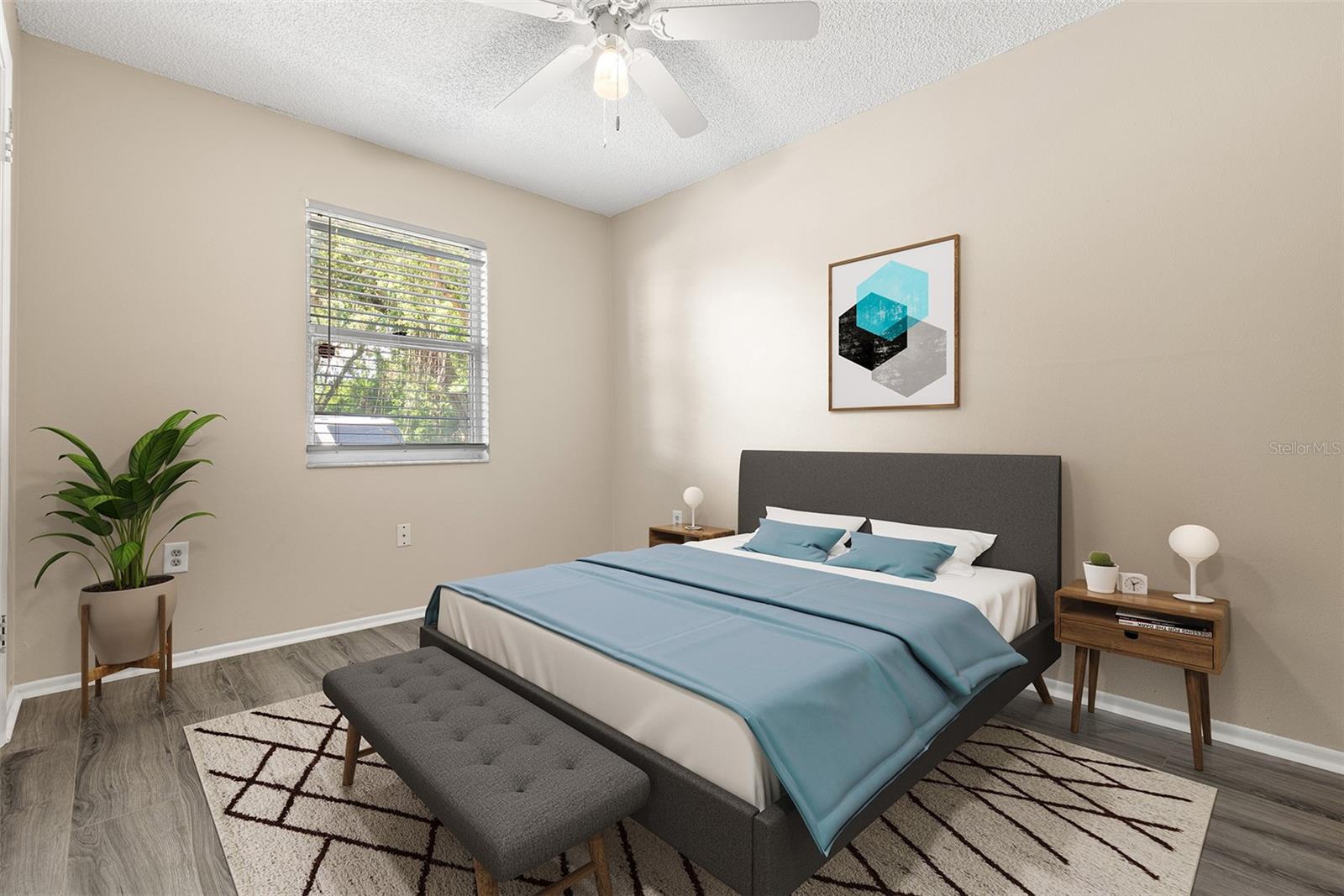 Bedroom 1 staged