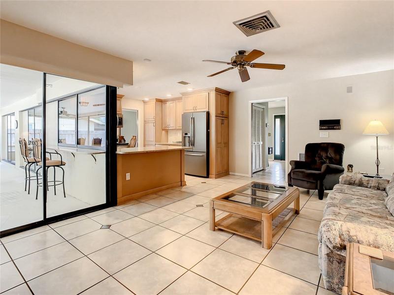 Family Room - Sliding Doors to Patio - Kitchen