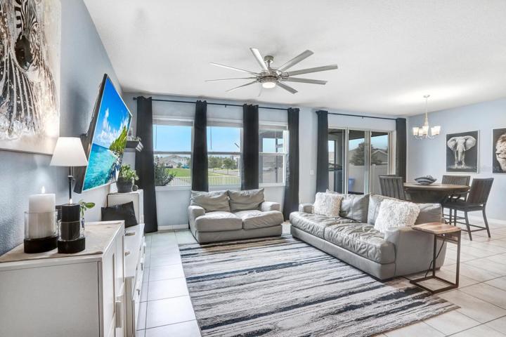 Open floor plan for living/dining/kitchen