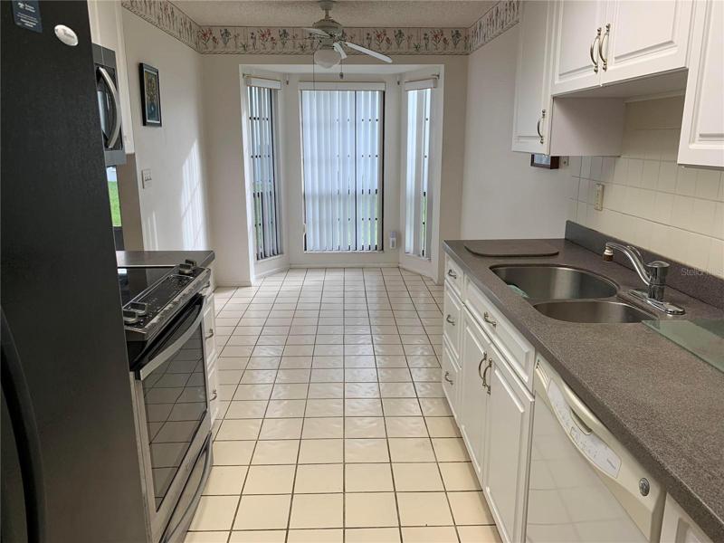 GALLEY KITCHEN WITH BAY WINDOW