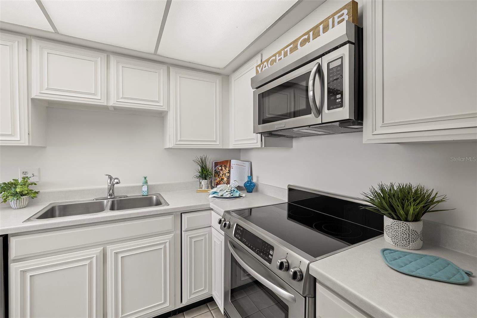 All of the stainless steel appliances convey