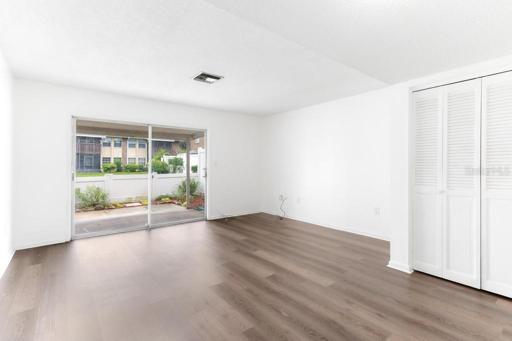 Living Room with Sliding Glass Doors to Porch