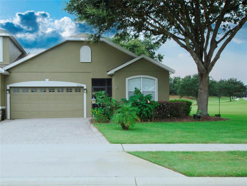 Front view of end unit townhouse.