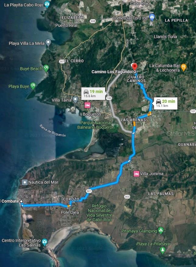 20 minutes to Combate Beach in Car Driving Distance