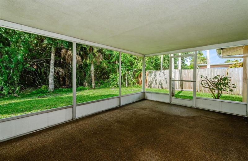 Enclosed back patio