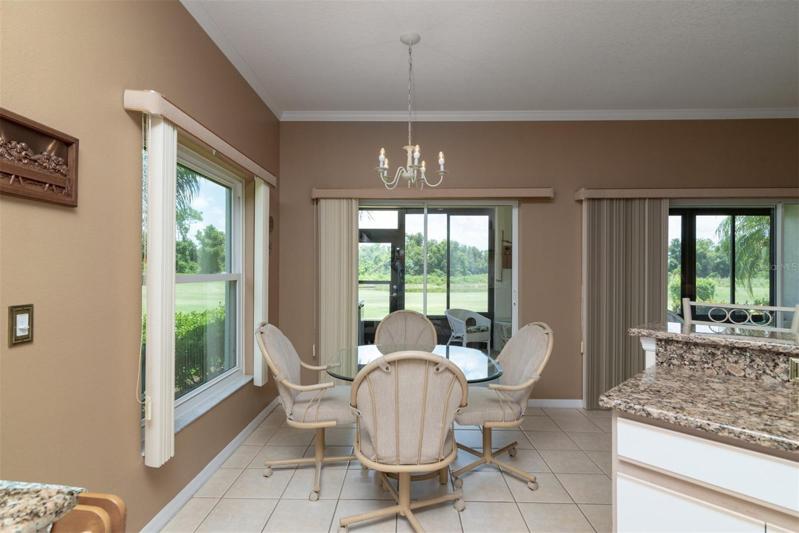 The dinette is a great place to enjoy the super view while having that morning coffee.