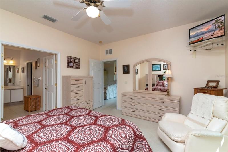 The master bedroom is large enough to handle your bedroom furniture.