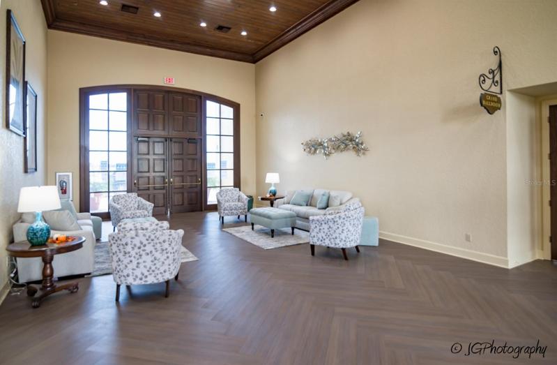 The main clubhouse foyer is a great place to meet prior to attending one of the many social and entertainment events that take place.