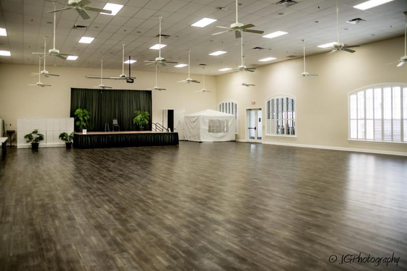 The Health and Fitness Center ballroom is used for large group fitness classes and a wide variety of social activities.