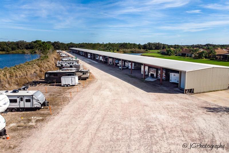 An on-site storage facility offers both covered and open rental space.