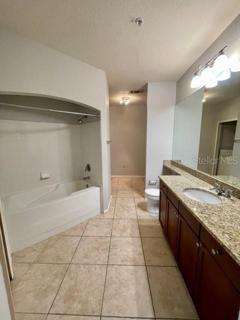 Granite countertop and tile floors