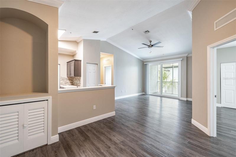 Foyer Entry into Condo with the Master Bedroom door open to your Right!