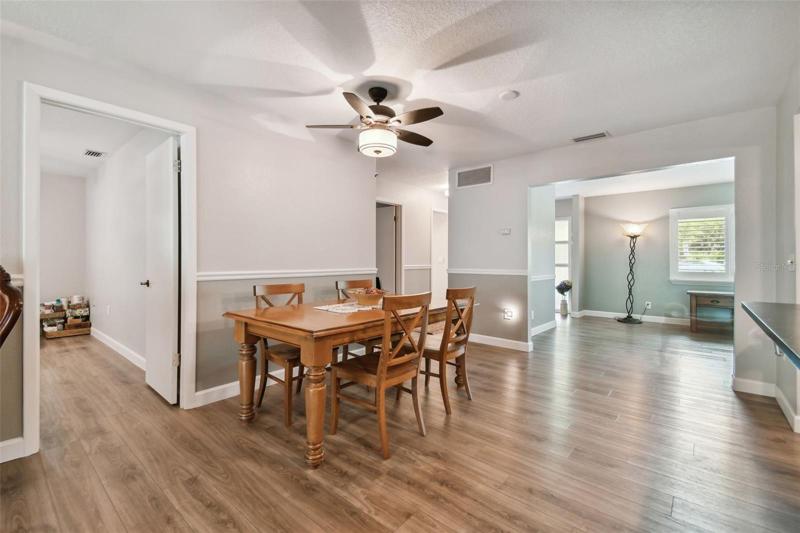 Go with the flow in the dining space that opens to both the living room, kitchen and family room
