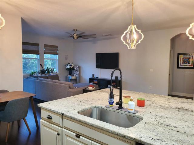 View of family room from kitchen