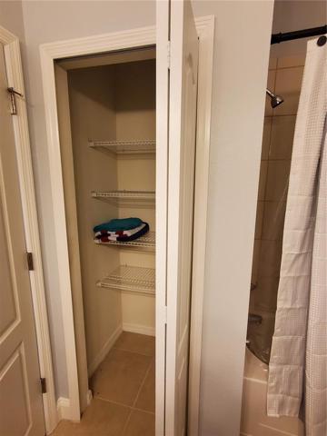 Large linen closet in guest bathroom