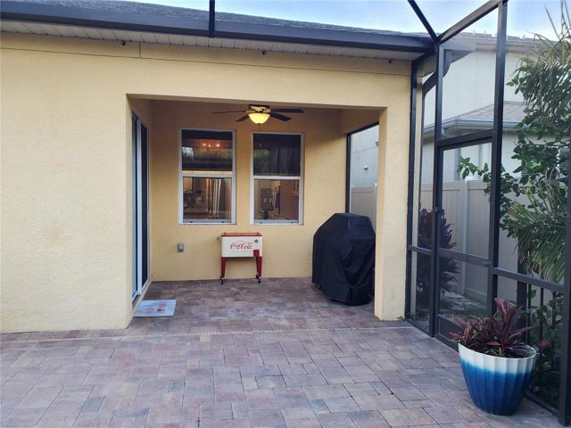 covered area just outside of family room