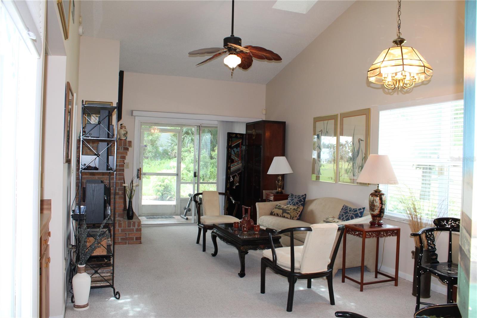 Beautiful Living Room with Vaulted Ceiling