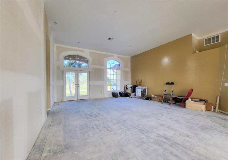 Drywall on ceiling and unfinished walls has been replaced and just waiting for your new paint color