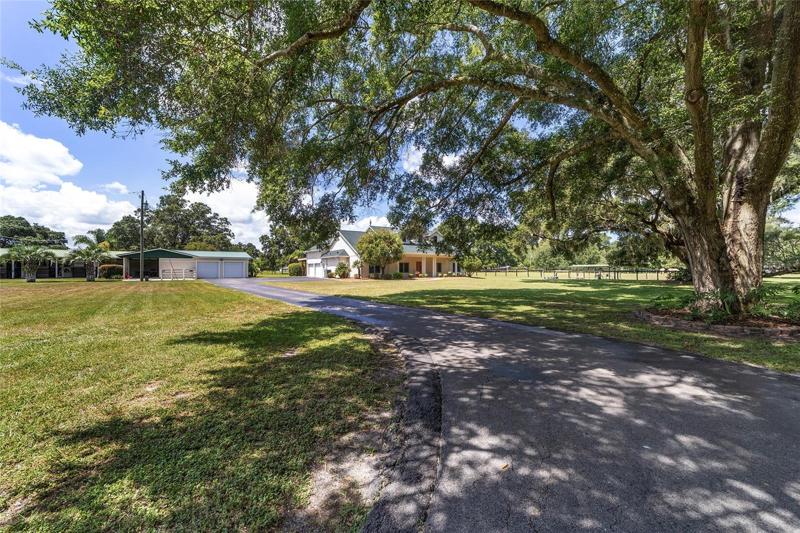 Paved drive to house and barn