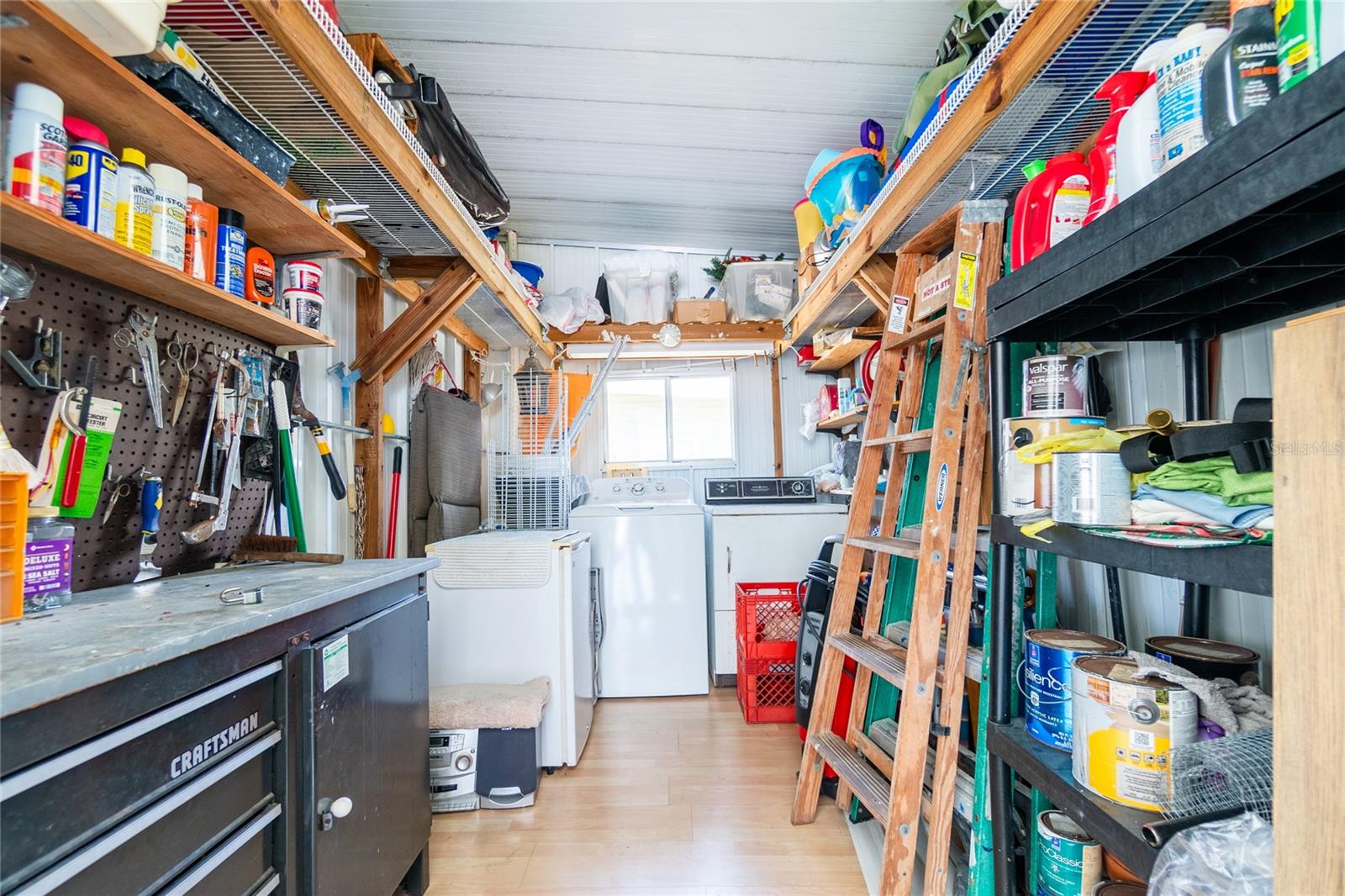 laundry room &amp; storage in shed