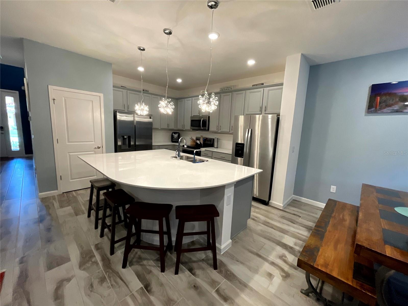 kitchen and dining to the right