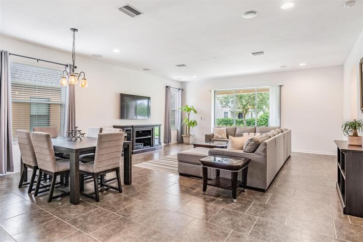 Dining room open to living room