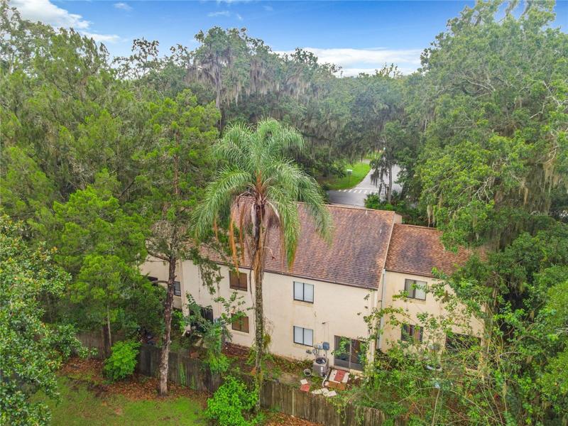 Ariel view of the back of the property