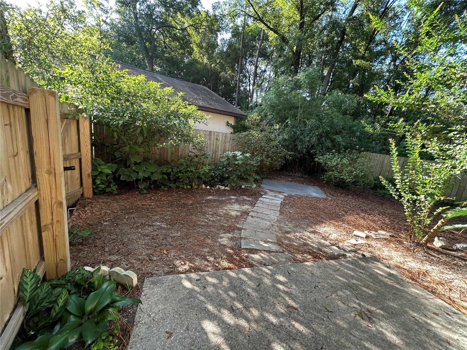 Side yard with fence