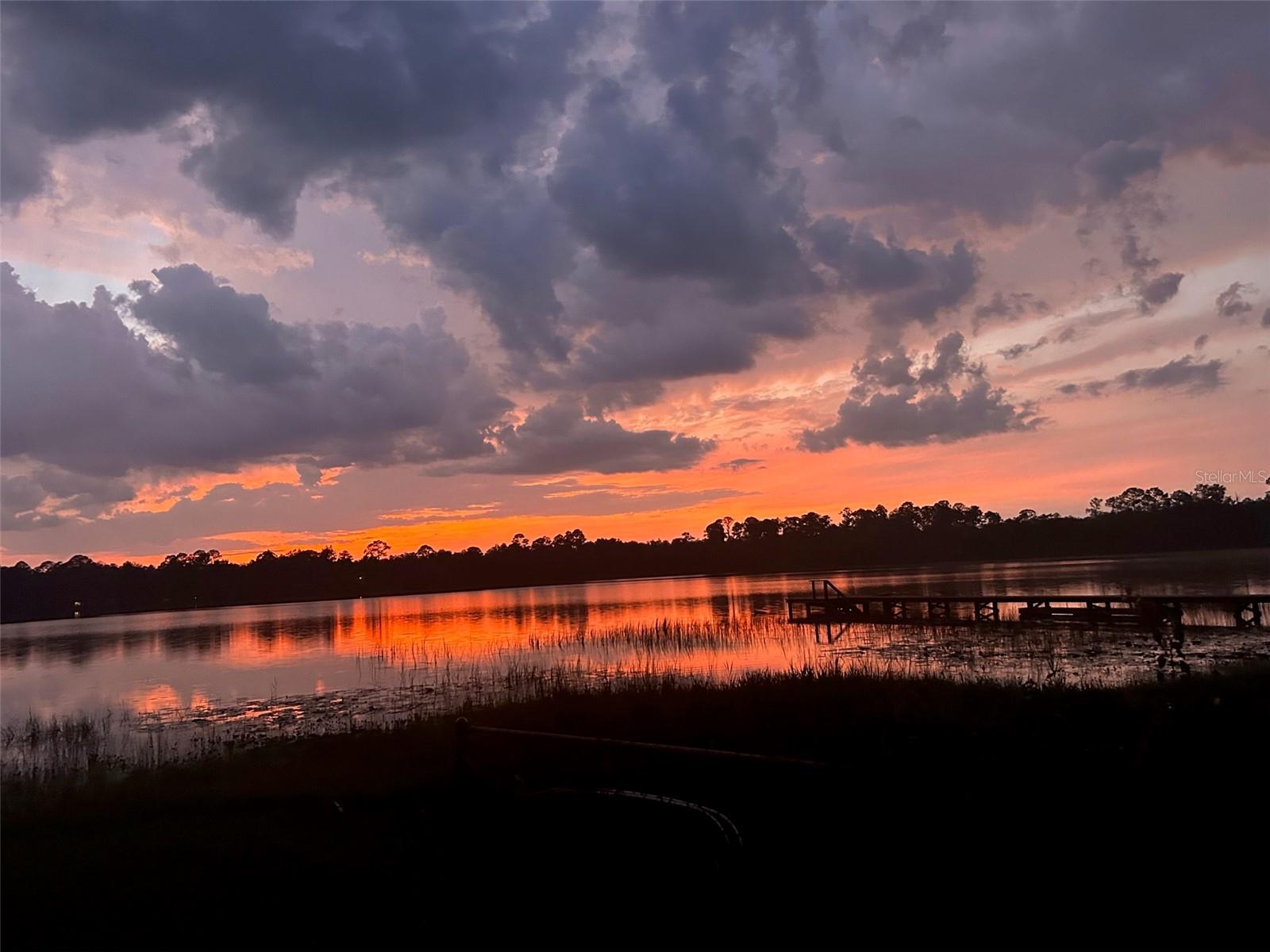 sunset over lake