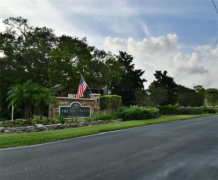 Beautifully landscaped gated entrance
