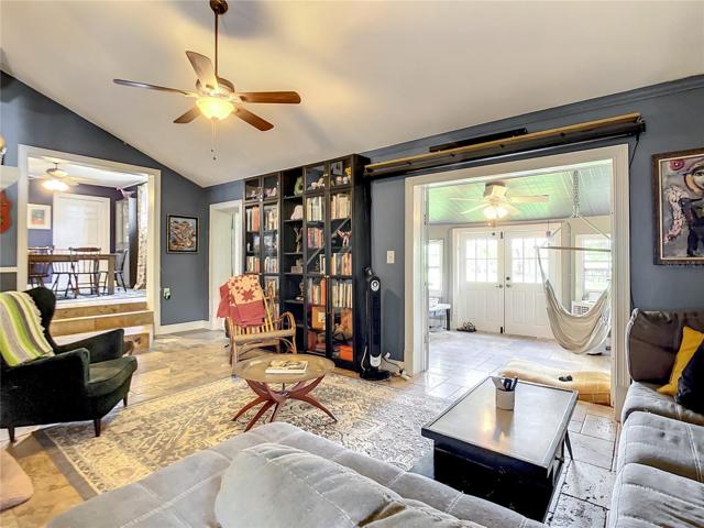 Family room open to the sunroom