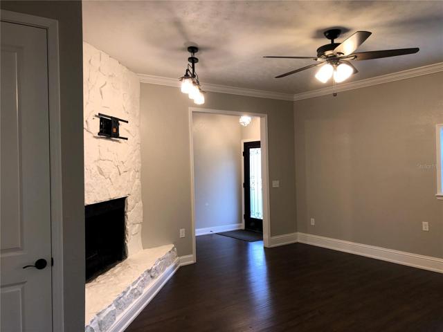 wood burning fireplace