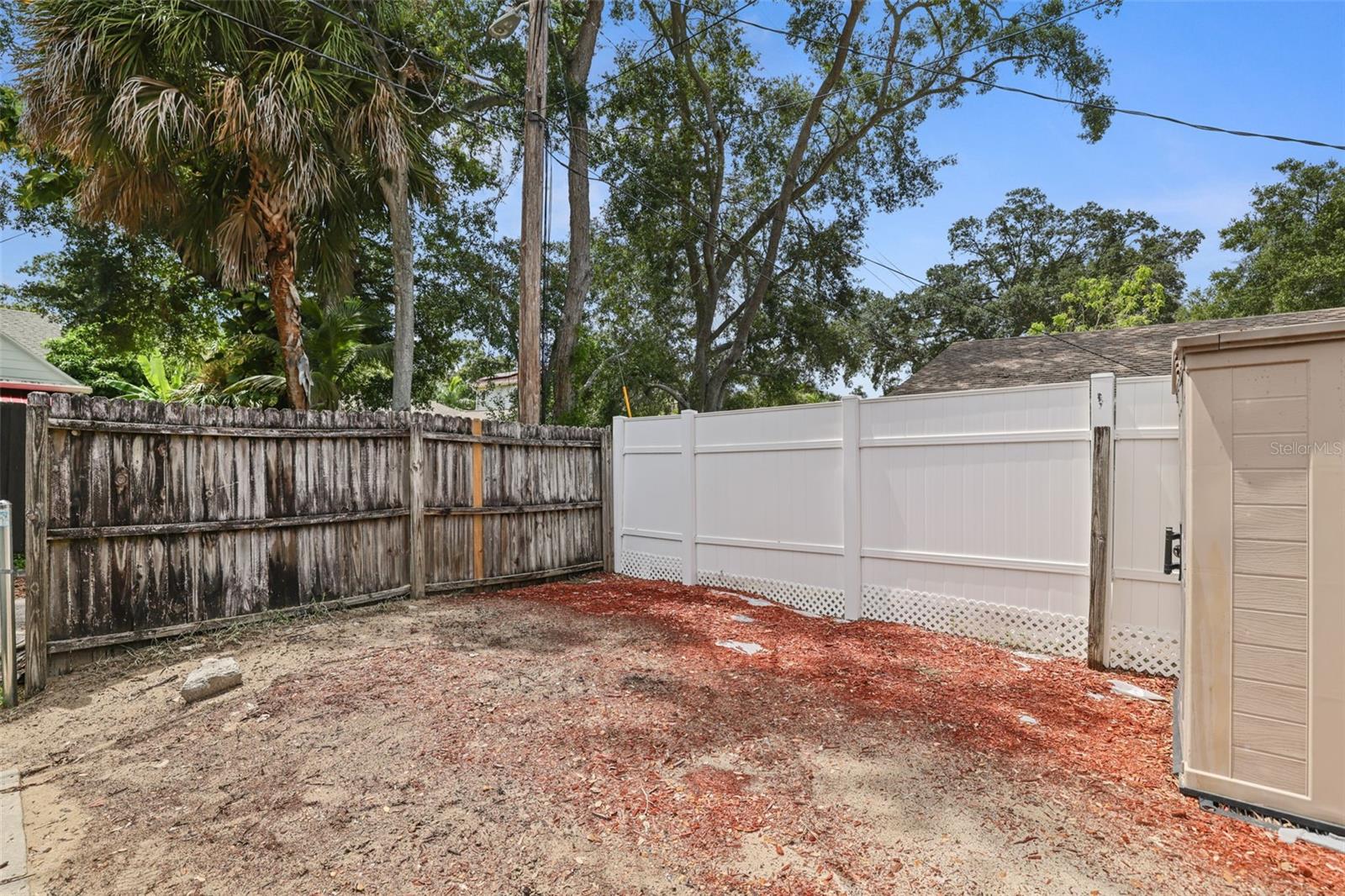 Fenced back yard