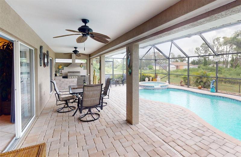 Brick pavered patio