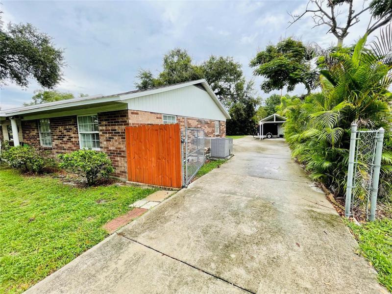 Double driveway and parking area