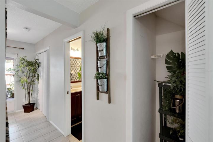 Storage closet and 1/2 bath.