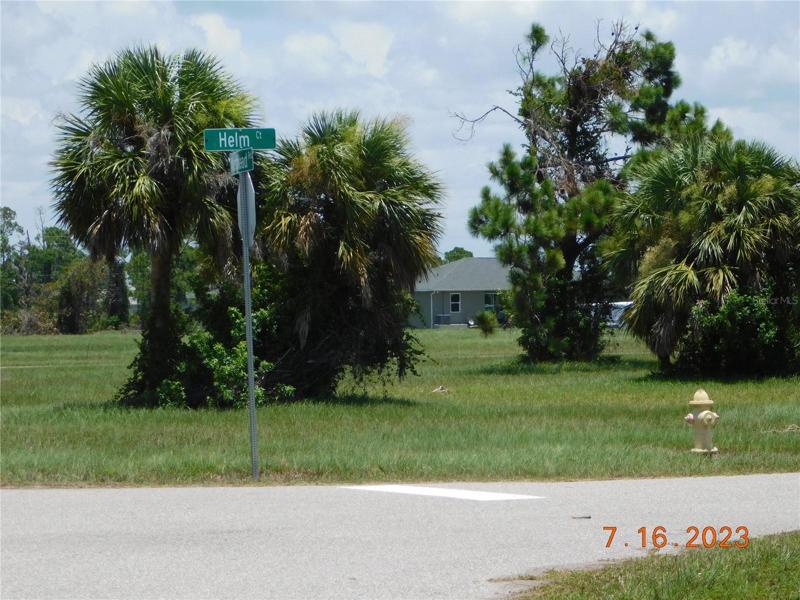 Near corner of cul-de-sac