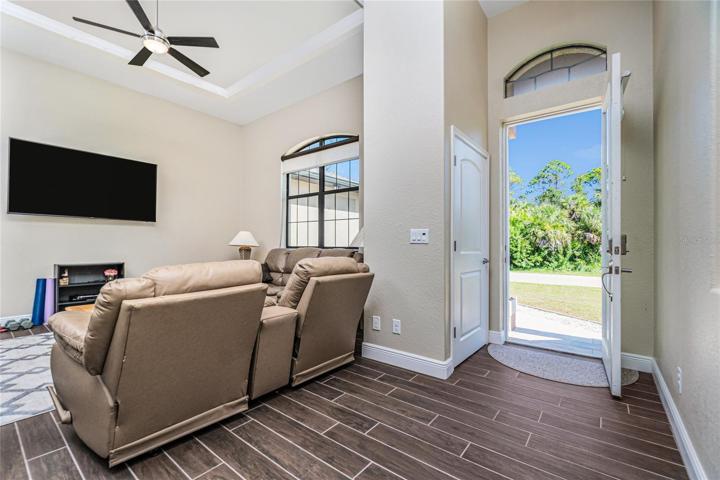 Interior entryway and living room