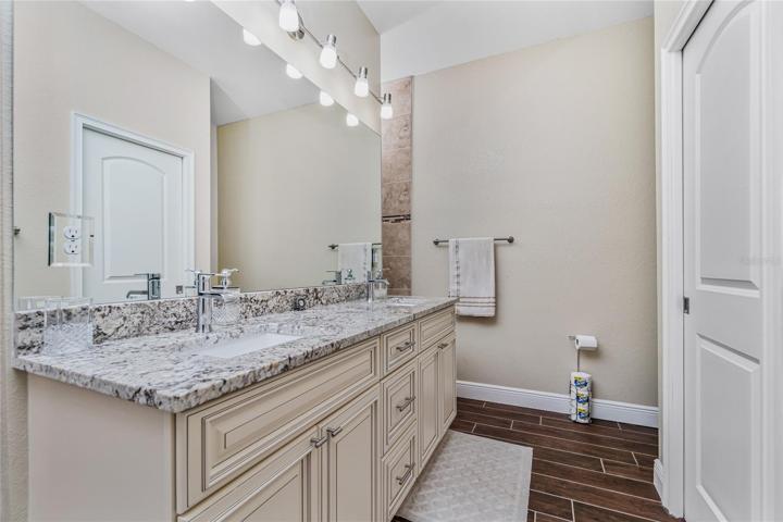Primary bathroom double vanity