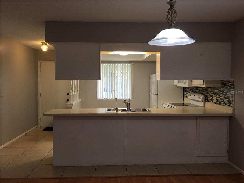 Kitchen view from dining/living room
