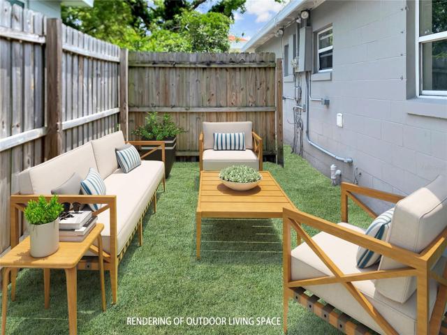 Virtual Rendering of fenced patio space