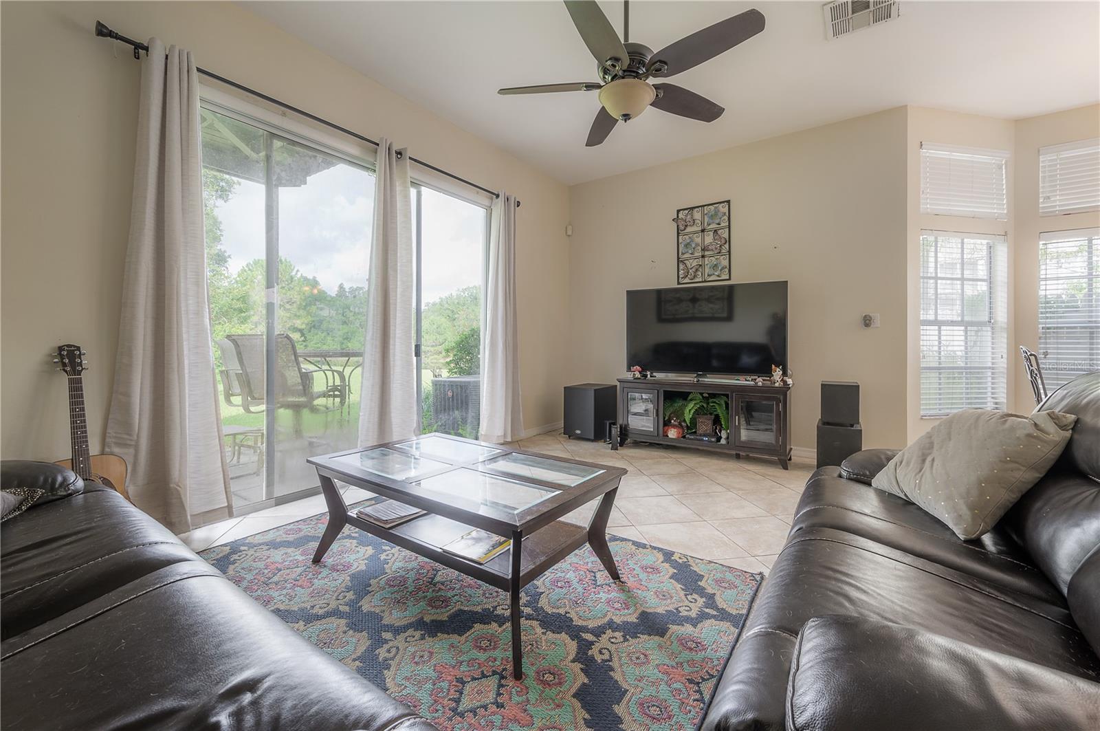 Spacious family room with great views