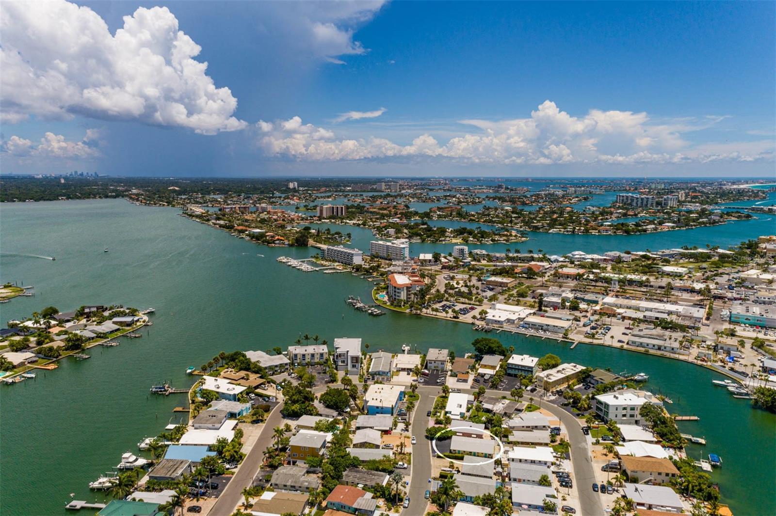 Looking South to Blinds Pass, and St Pete Beach