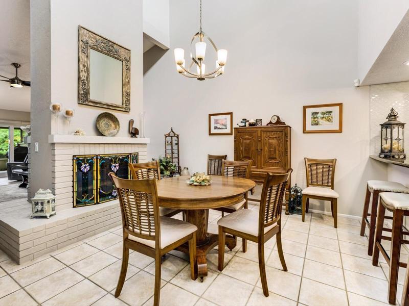 Spacious tiled dining area