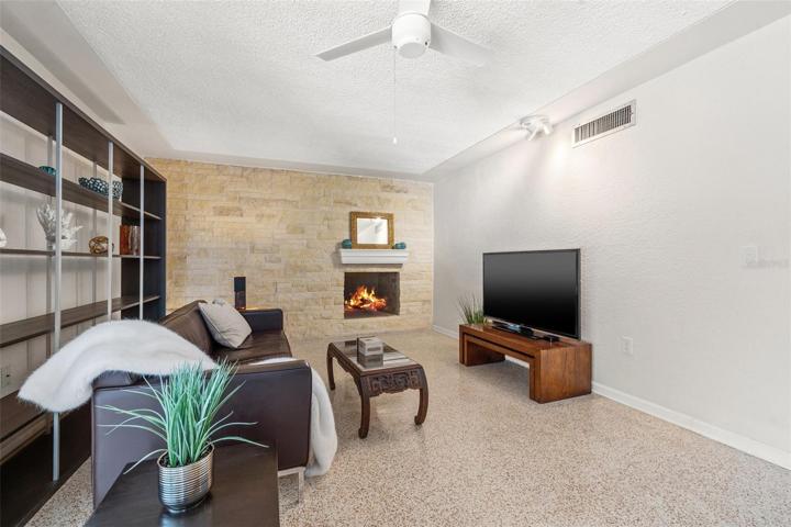 Fireplace is capped but is stubbed for a possible gas insert